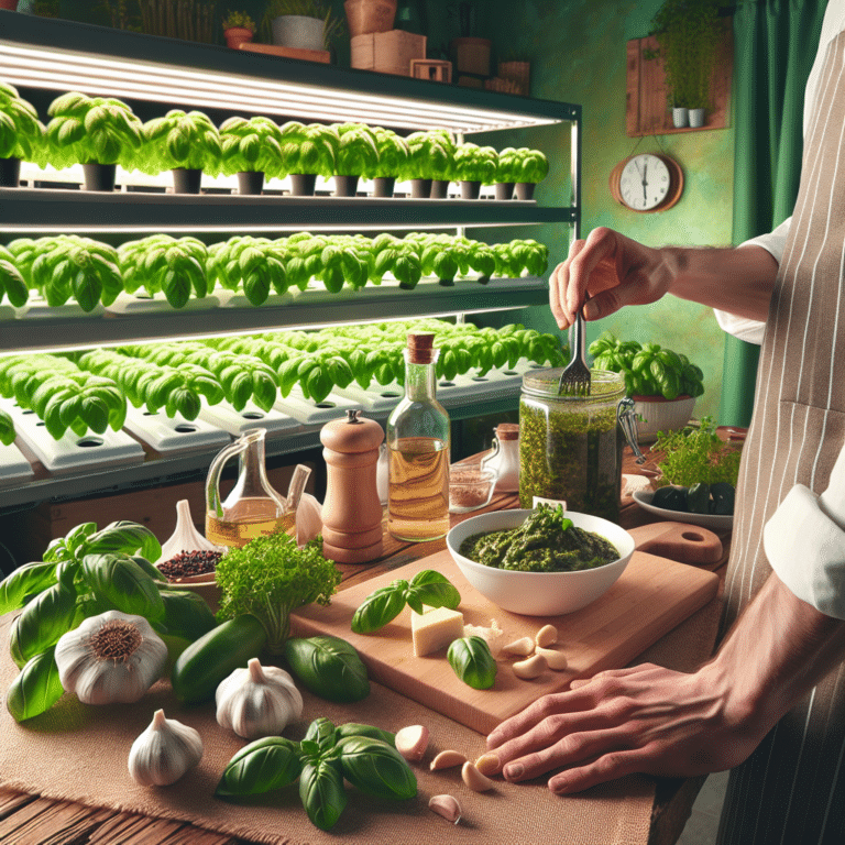 Fresh Basil Pesto from Hydroponics