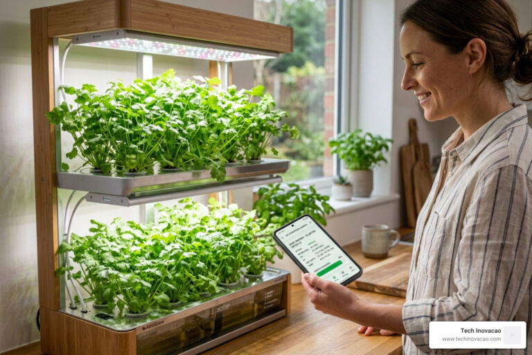 cilantro app based hydroponics