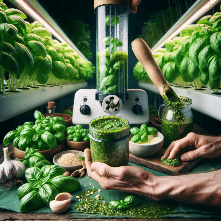 Fresh Basil Pesto from Hydroponics