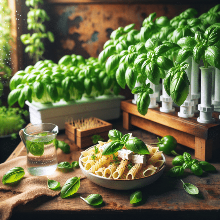 Feast on Feta: Fresh Basil and Feta Pasta from Hydroponics