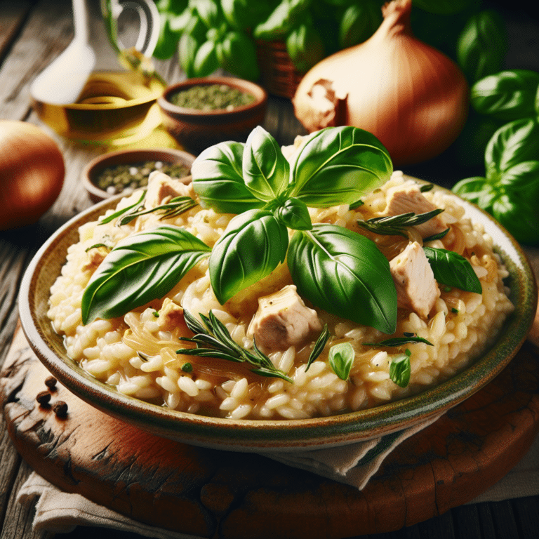 Comfort Food Reinvented: Traditional Risotto with Hydroponic Basil".