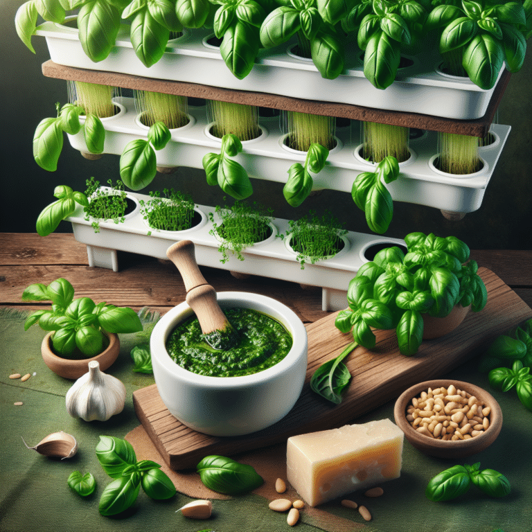 Fresh Basil Pesto from Hydroponics