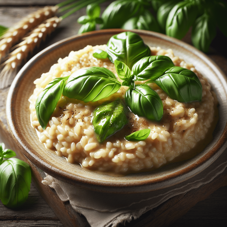Comfort Food Reinvented: Traditional Risotto with Hydroponic Basil".